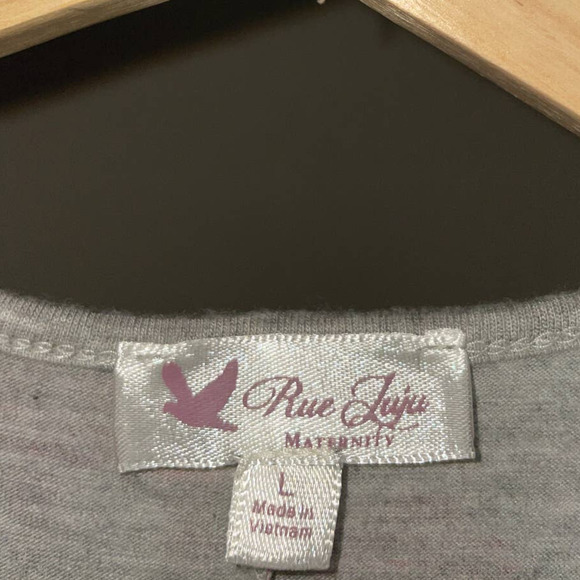 Rue Luju Maternity Top Gray Red Elephant Print Racer Back Tank Womens Large - Picture 6 of 12